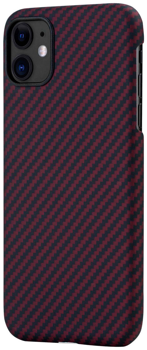 Чехол Pitaka для Apple iPhone 11, черно-красный , кевлар (арамид) Фото 0