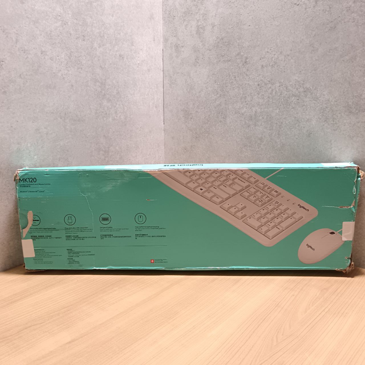 Клавиатура и мышь Logitech MK120, белый Фото 4