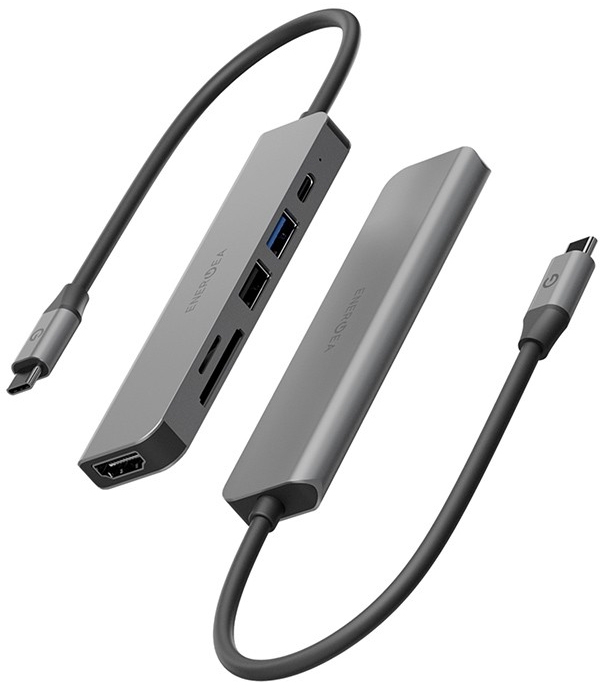 Адаптер EnergEA AluHUB HD3 6-in-1 USB-C 60W, серый Фото 1