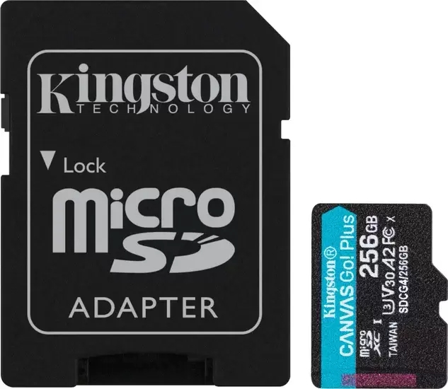 Карта памяти Kingston Canvas Go! Plus MicroSDXC 256Гб + адаптер, (SDCG4/256Гб) Фото 1