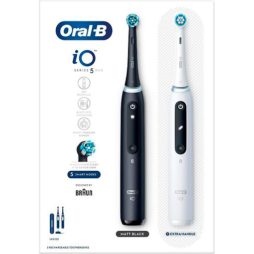 Электрическая зубная щетка Oral-B iO Series 5, черный + белый Фото 0