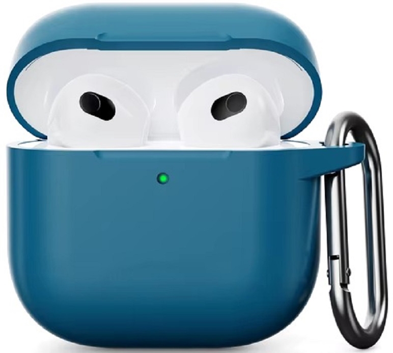 Силиконовый защитный чехол для AirPods 4, синий (Lake blue) Фото 0