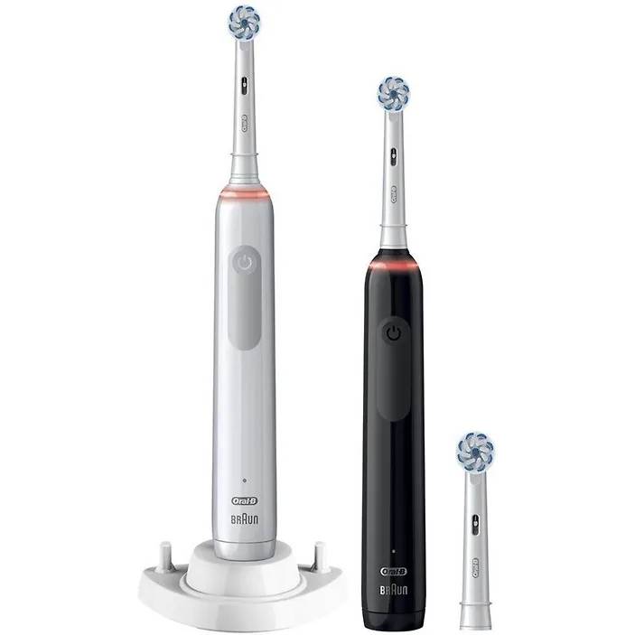 Электрическая зубная щетка Oral-B Pro 3 3900N  Sensitive Clean, черный + белый Фото 0