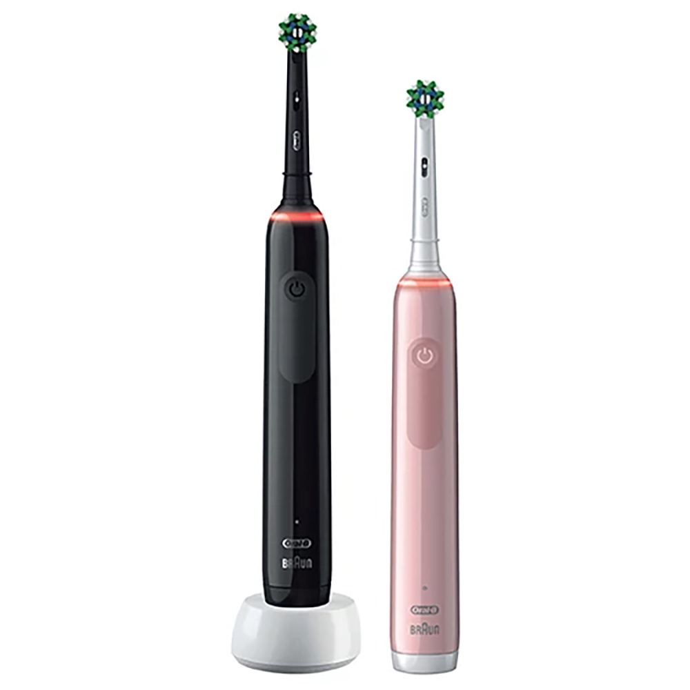 Электрическая зубная щетка OralB Pro 3 3900 Duo - черный/розовый+ extra brush
