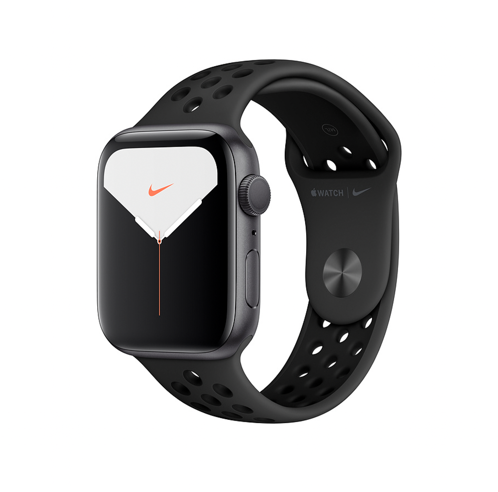 Умные часы Apple Watch Nike Series 5, 44 мм, алюминий цвета «серый космос», ремешок Nike «антрацитовый/черный» Фото 0