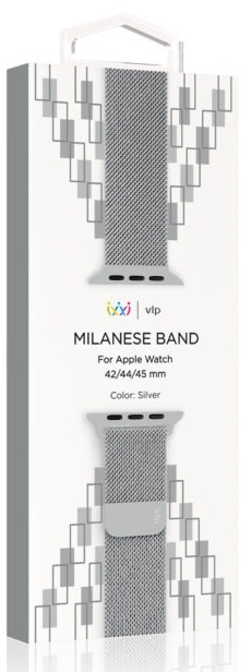 Ремешок VLP Milanese Band для Apple Watch 42/44/45mm, серебристый Фото 3