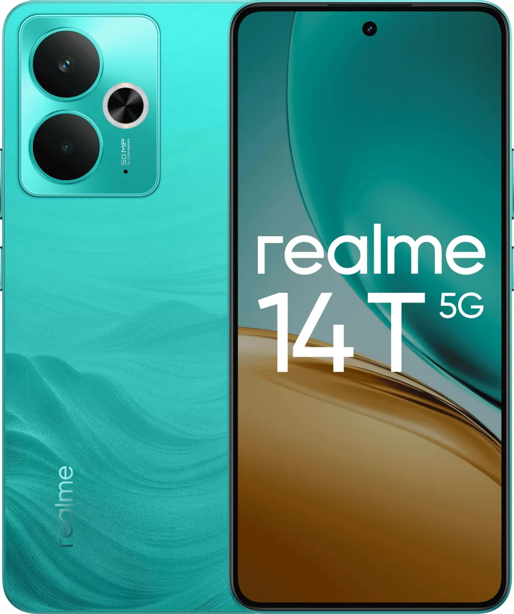 Смартфон Realme 14T 5G 8/256Гб, зеленый Фото 0