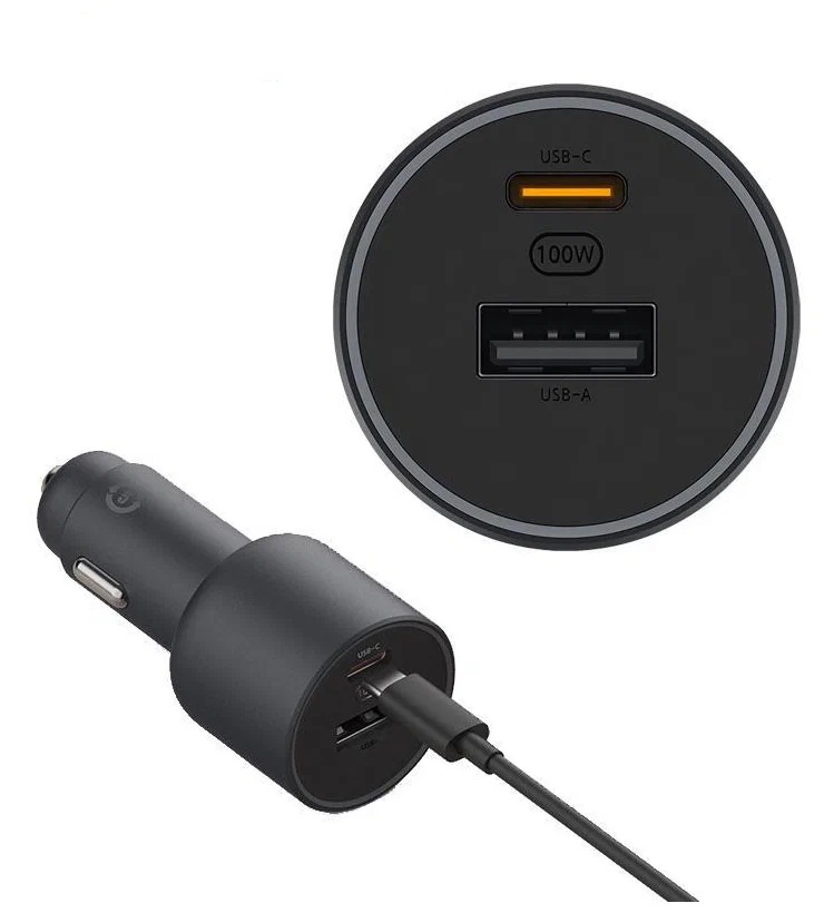 Автомобильное зарядное устройство Xiaomi Car Charge 1A1C (100W), черный Фото 1