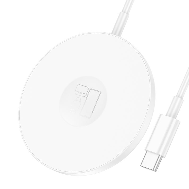 Беспроводное зарядное устройство HOCO CW50 15W Fast 3-в-1, белый Фото 0