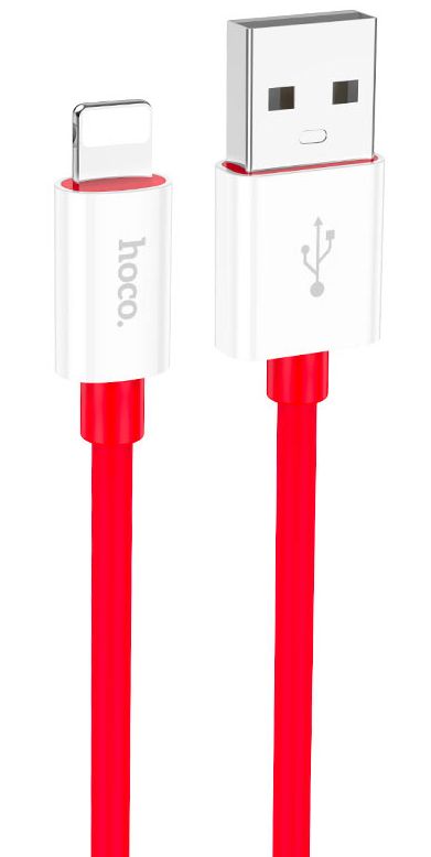 Кабель Hoco X87 Usb to Lightning 2.4A., 1м, красный Фото 1