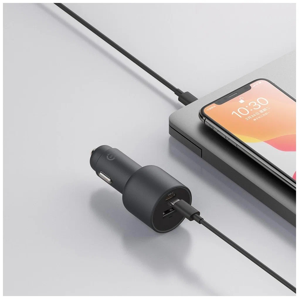 Автомобильное зарядное устройство Xiaomi Car Charge 1A1C (100W), черный Фото 2
