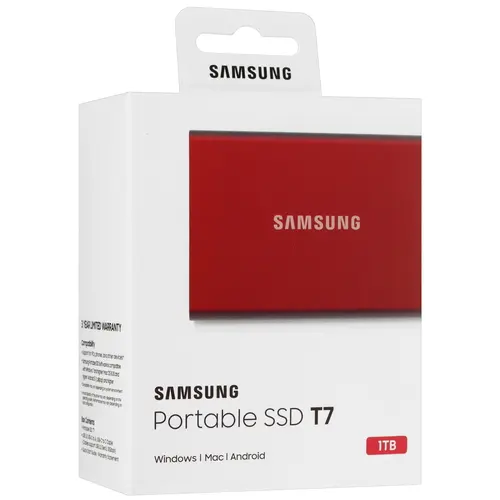 Внешний SSD диск Samsung T7 1ТБ, красный (MU-PC1T0R) Фото 3