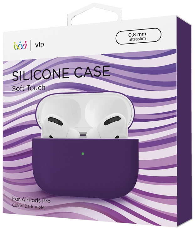 Чехол силиконовый VLP для Apple AirPods Pro, темно-фиолетовый Фото 1