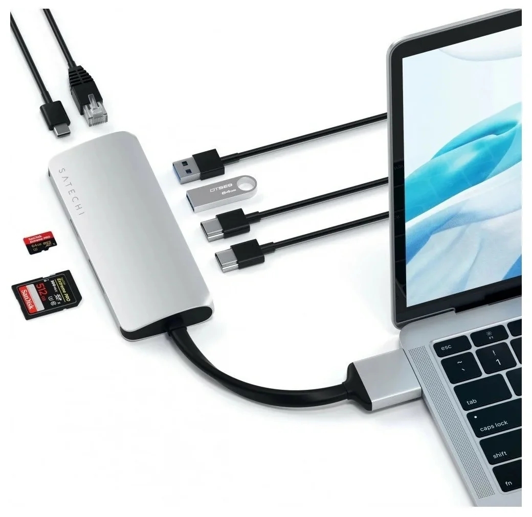 USB-концентратор Satechi Dual Multimedia Adapter (ST-TCDMMAS) Фото 2