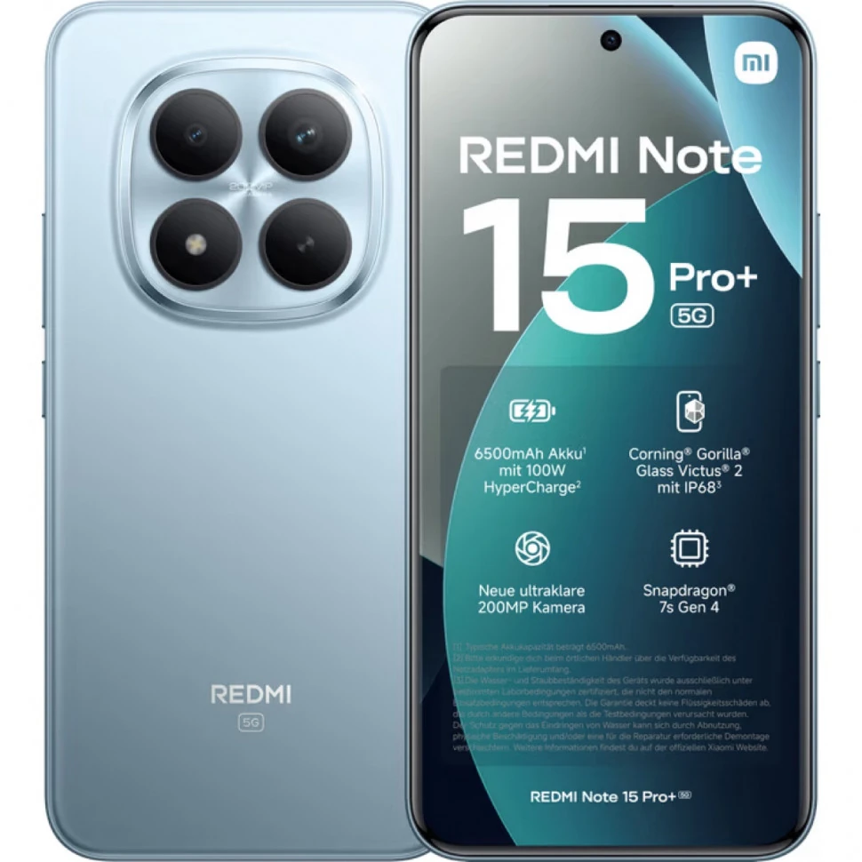 Смартфон Redmi Note 15 Pro+ 5G 12/512ГБ, голубой Фото 0