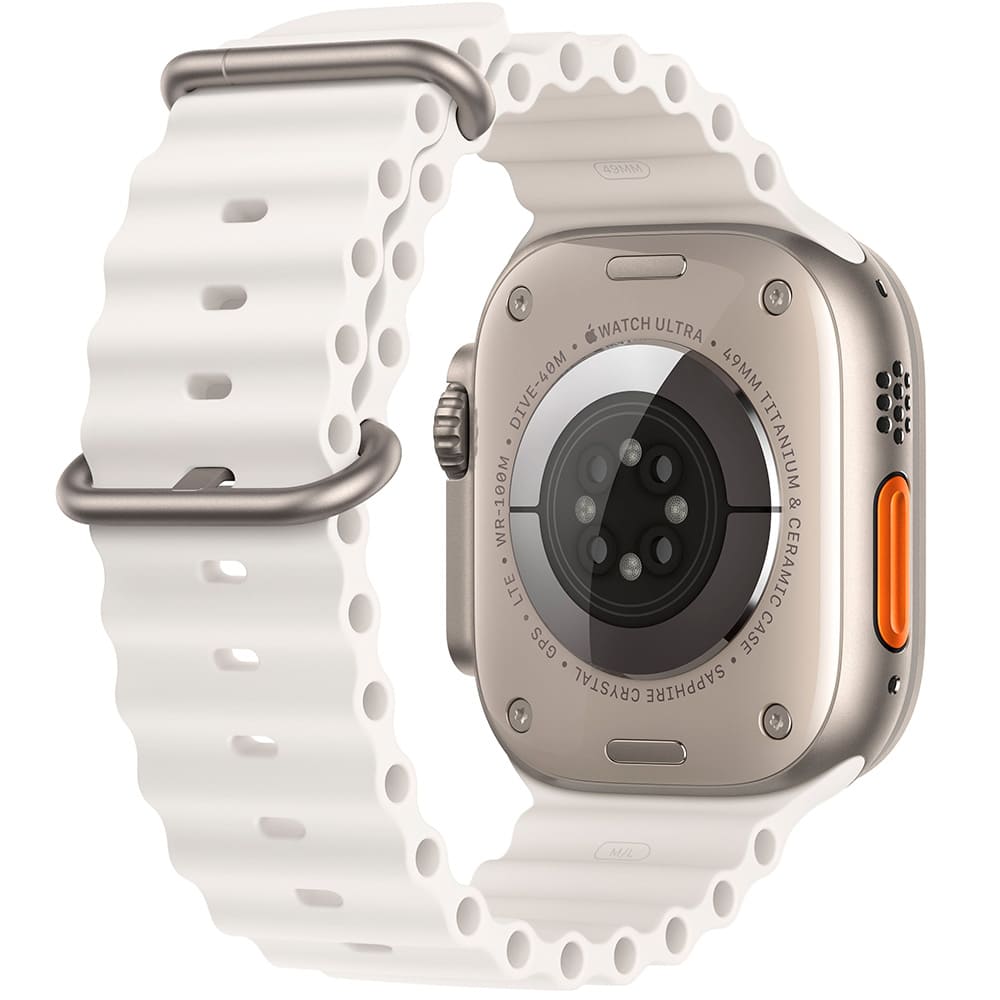 Умные часы Apple Watch Ultra GPS + Cellular, 49 мм, корпус из титана, ремешок Ocean белого цвета