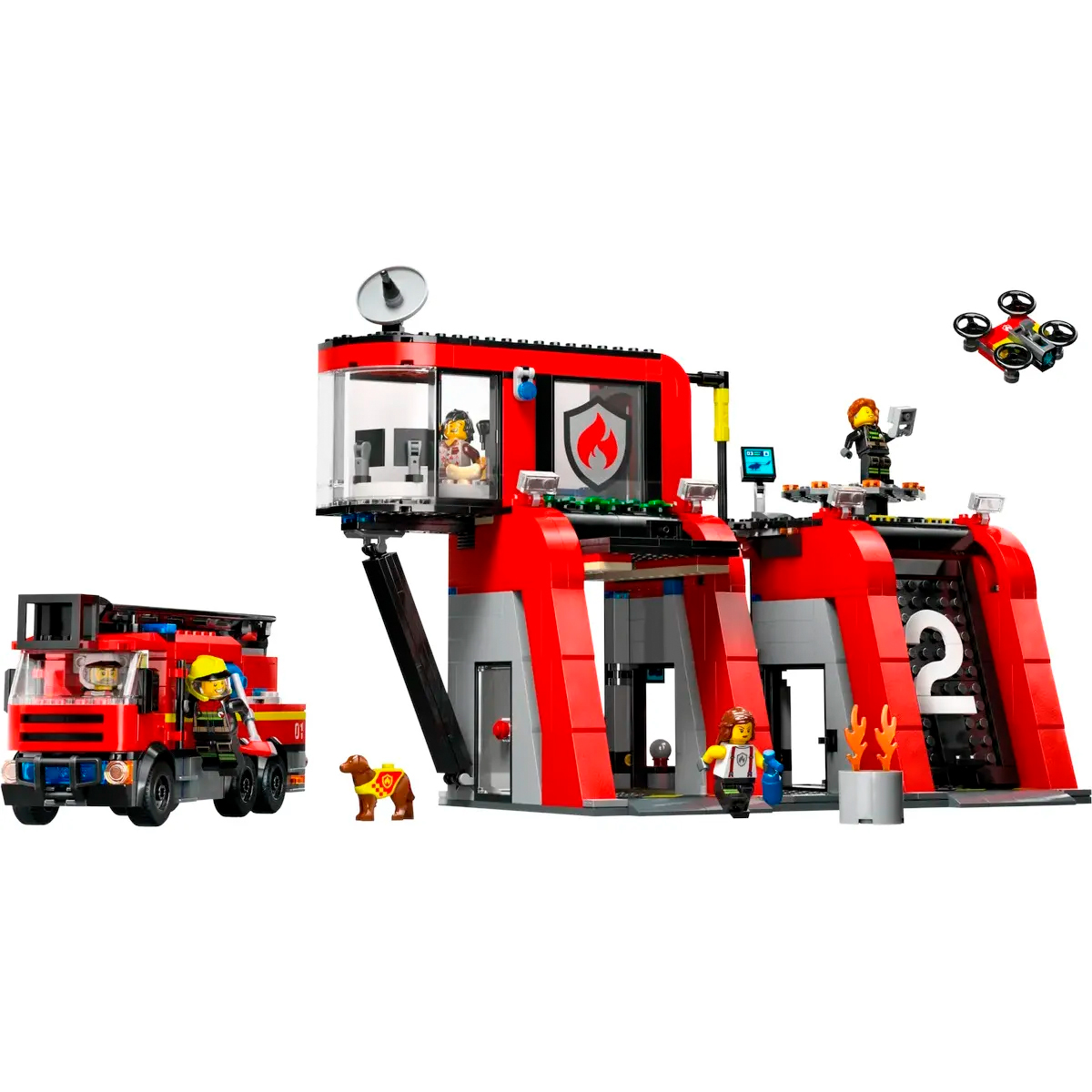 Lego fire truck station on sale