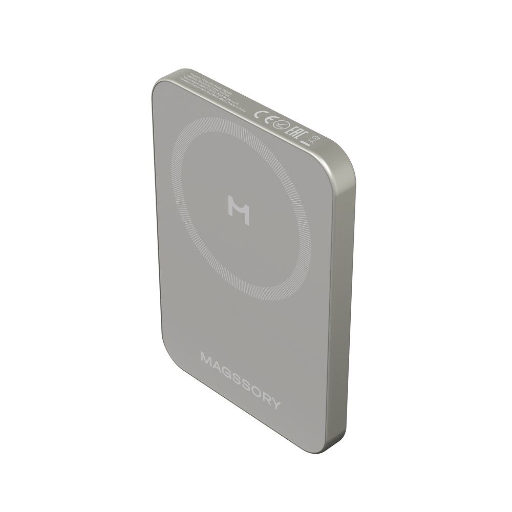 Внешний аккумулятор Magssory Powerbank Pride MagSafe 5000 mAh, титан Фото 2