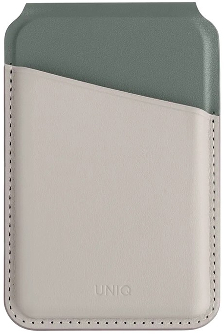Кардхолдер UNIQ Lyden DS Magsafe, бежевый/зеленый (LYDENDS-IVYLGRN) Фото 0