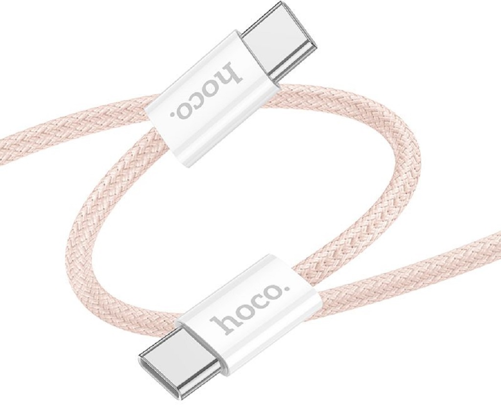Кабель Hoco X104 Usb-C to Usb-C 60W, 2m, розовый Фото 0