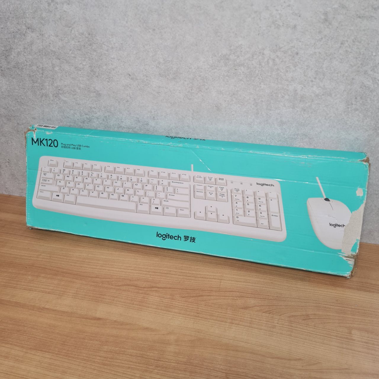 Клавиатура и мышь Logitech MK120, белый Фото 1