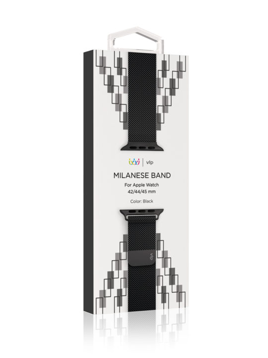 Ремешок VLP Milanese Band для Apple Watch 42/44/45mm, черный Фото 3