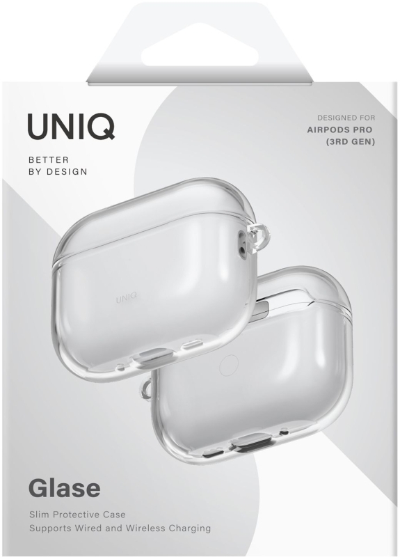 Чехол Uniq Glase Glossy для AirPods Pro 3, прозрачный (AIRPODSPRO3-GLSGCLR) Фото 2