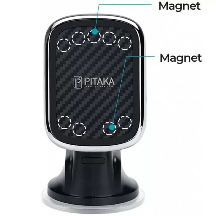 Автодержатель с беспроводной зарядкой Pitaka MagEZ Mount Qi Suction Cup, черный Фото 3