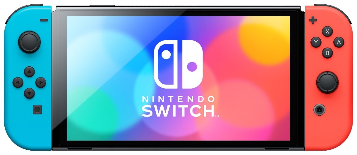 Игровая приставка Nintendo Switch (OLED model), неоновый синий/неоновый красный Фото 0