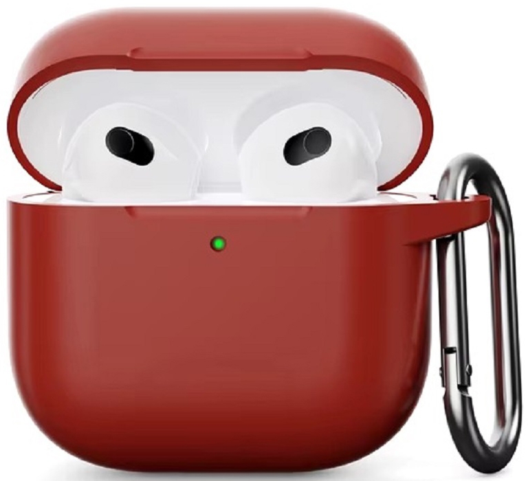 Силиконовый защитный чехол для AirPods 4, алый (Scarlet) Фото 0