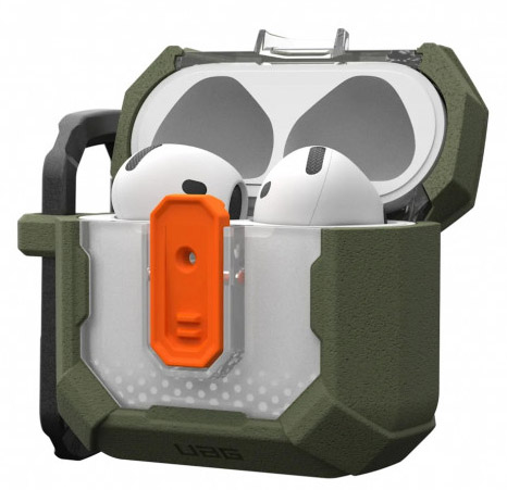 Чехол с карабином UAG Plasma Case для AirPods 4, оливковый (Olive Drab) Фото 1