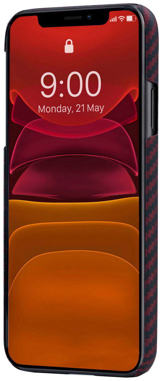 Чехол Pitaka для Apple iPhone 11, черно-красный , кевлар (арамид) Фото 3