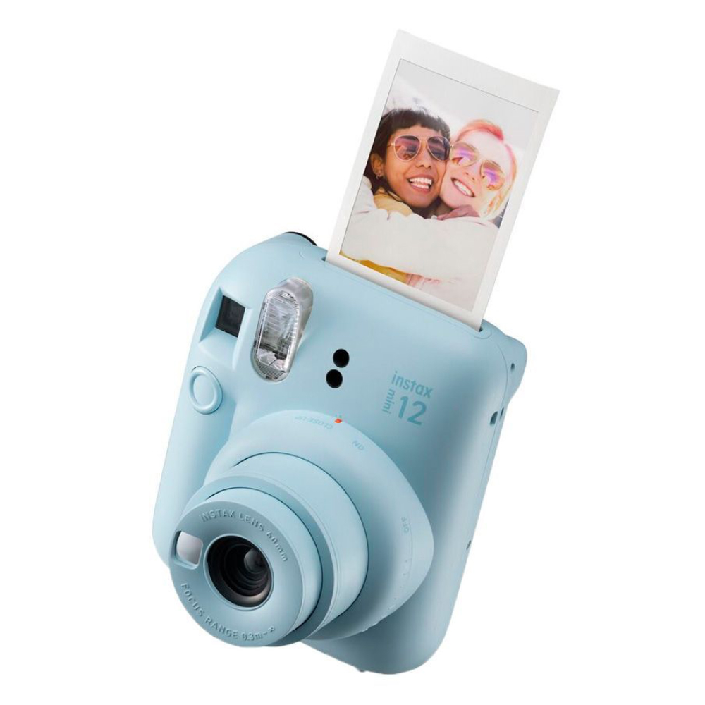 Фотоаппарат моментальной печати Fujifilm INSTAX Mini 12 + картридж на 10 снимков и стикеры, синий