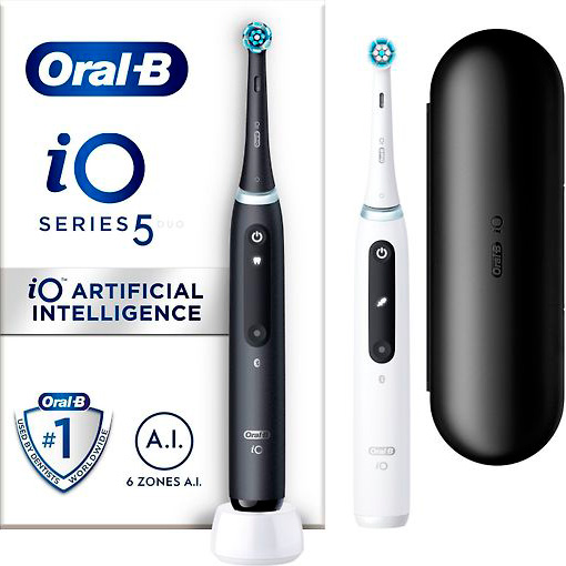 Электрическая зубная щетка Oral-B iO Series 5, черный + белый Фото 1