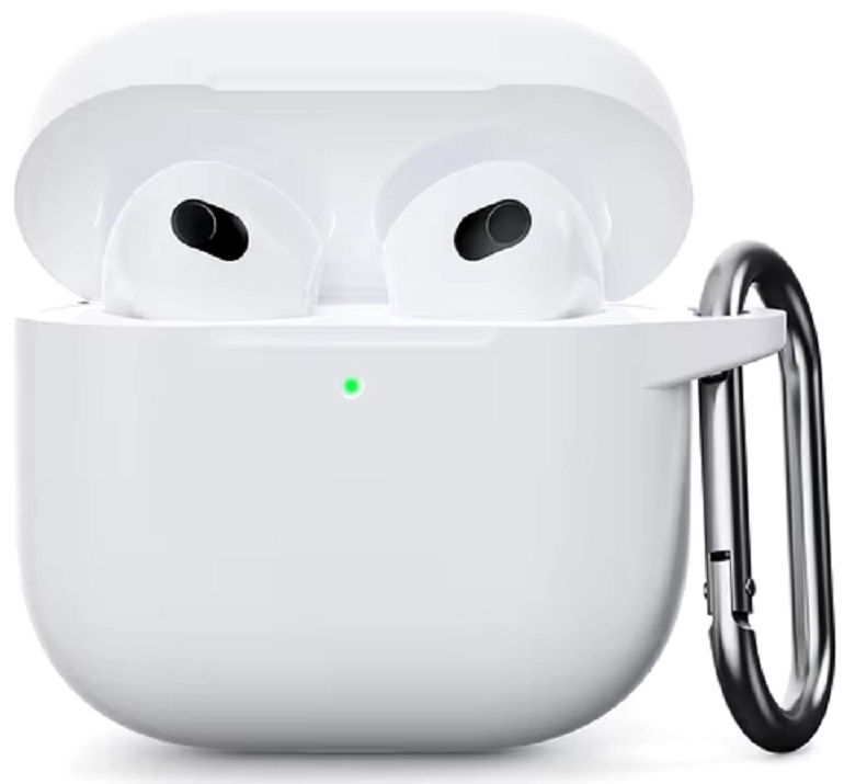 Силиконовый защитный чехол для AirPods 4, белый (White) Фото 0