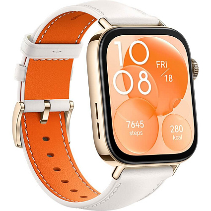 Смарт-часы  HUAWEI Watch Fit 3 SLO-B09, белый кожаный ремешок Фото 3