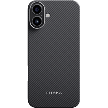 Чехол PITAKA Ultra-Slim Case для iPhone 16, черный/серый (KI1601A) Фото 1