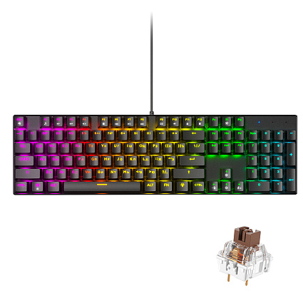 Клавиатура CyberLynx BD104, коричневые свитчи, черный Фото 1