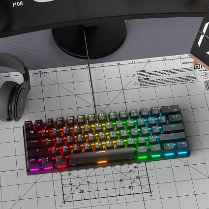 Клавиатура CyberLynx BD61, коричневые свитчи, черный Фото 7