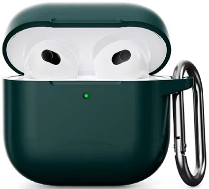 Силиконовый защитный чехол для AirPods 4, тёмно-зелёный (Dark green) Фото 1