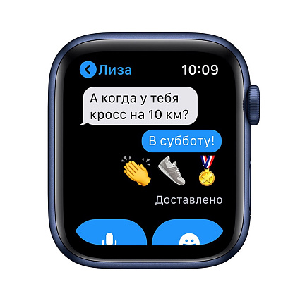 Умные часы Apple Watch Series 6, 44 мм, алюминий синего цвета, спортивный ремешок «темный ультрамарин» Фото 6