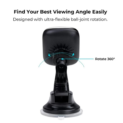 Автодержатель с беспроводной зарядкой Pitaka MagEZ Mount Qi Suction Cup, черный Фото 7