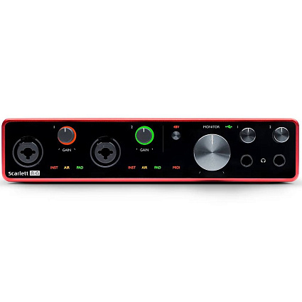 Внешняя звуковая карта Focusrite Scarlett 8i6 3rd Gen, красный Фото 3