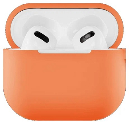 Чехол силиконовый VLP для Apple AirPods 3, тонкий силикон, оранжевый Фото 2