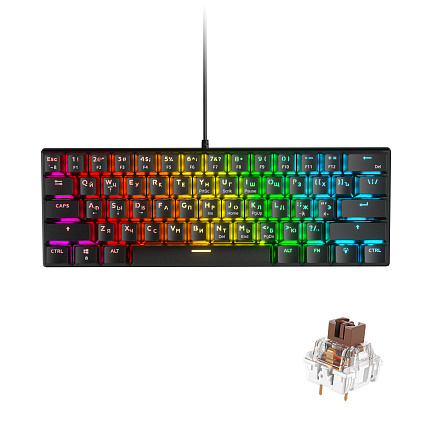 Клавиатура CyberLynx BD61, коричневые свитчи, черный Фото 1