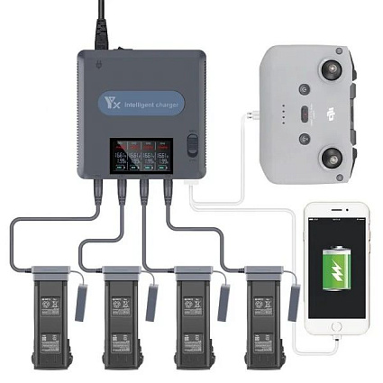 Зарядная станция Mavic 3 Intelligent Charger (c 4 выходами), серый Фото 1