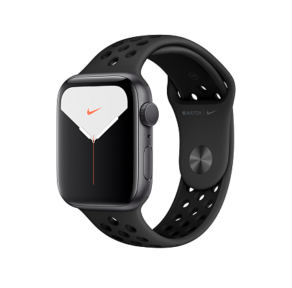 Умные часы Apple Watch Nike Series 5, 44 мм, алюминий цвета «серый космос», ремешок Nike «антрацитовый/черный» Фото 1