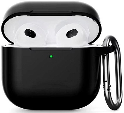 Силиконовый защитный чехол для AirPods 4, чёрный (Black) Фото 1