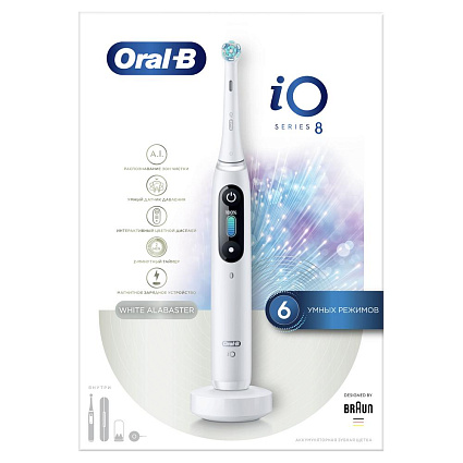 Электрическая зубная щетка Oral-B iO 8, белый Фото 1