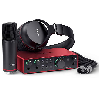 Внешняя звуковая карта Focusrite Scarlett 2i2 Studio 4rd Gen, красный Фото 1